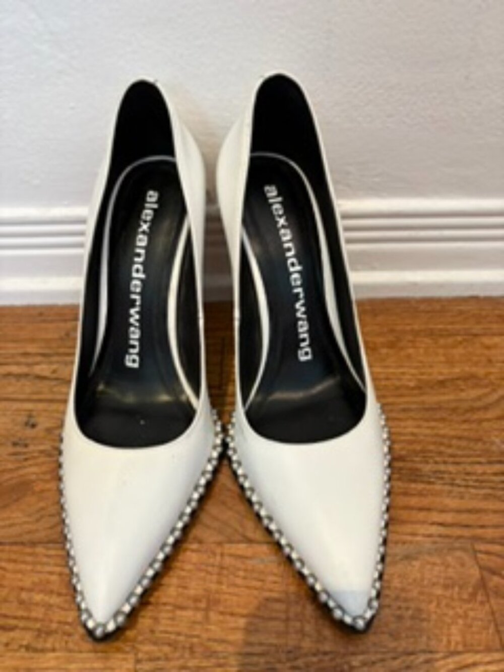 Alexander Wang white pointed-toe pumps